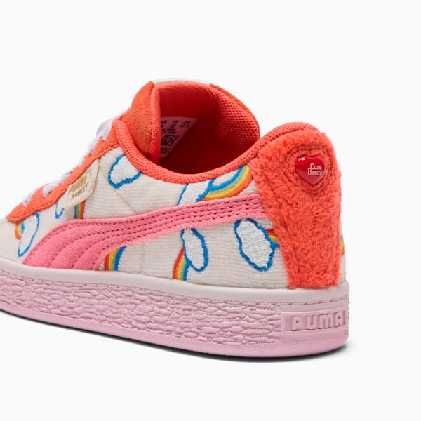 PUMA x CARE BEARS x SESAME STREET Basket Little Kids' "Elmo Cheer" Sneakers, Frosted Ivory-Red Glamour-Pearl Pink, extralarge